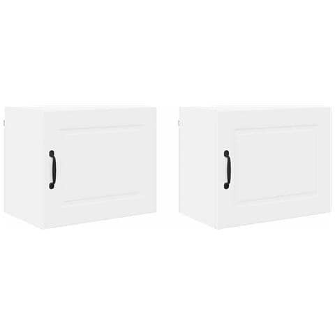 Pensile cucina 2 pcs Bianco 50 x 31 x 40 cm Legno multistrato - Foto 1