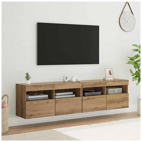 Mobiletti TV da Parete 2 pcs Rovere artigianale 80 x 30 x 40 cm - Foto 2