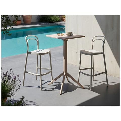 Tavolo Da Bar Da Giardino Lemnos 60 Cm 60 Cm Beige - Foto 1