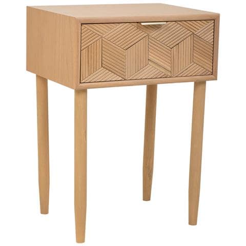 Comodino In Legno Con 1 Cassetto Marrone 41x33x60 - Foto 1