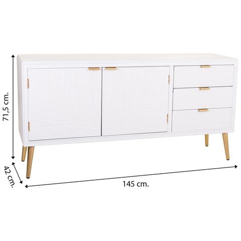 Credenza In Legno Bianco 145x42x71,5h - Foto 8