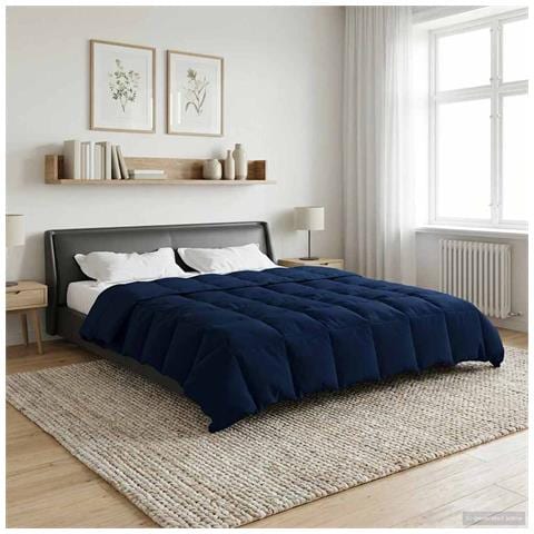 Piumone Completo Annuale Blu Scuro 220 x 260 cm Microfibra - Foto 2