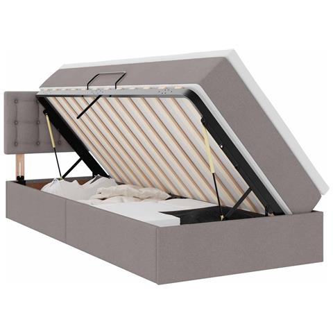 Letto con contenitore e LED con led Talpa 100 x 200 cm Tessuto - Foto 1