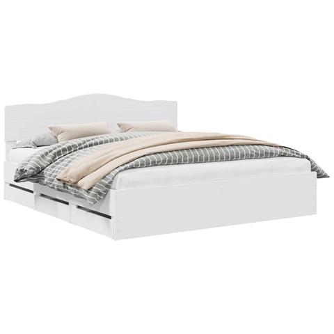 Struttura del letto Bianco 200 x 200 cm Legno Ingegnerizzato - Foto 1