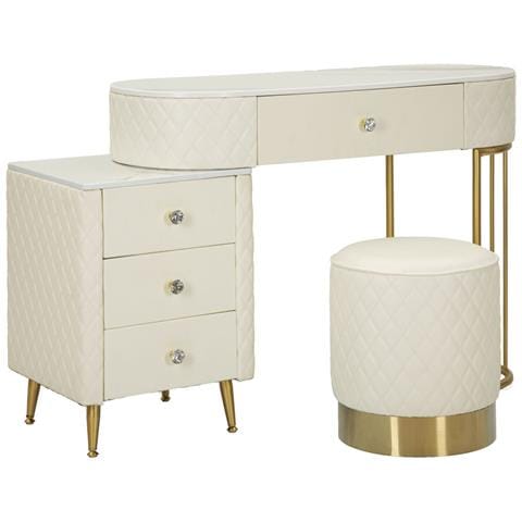 Consolle Trucco Vkh21-bianco-legno-120x40x75 Cm - Foto 1