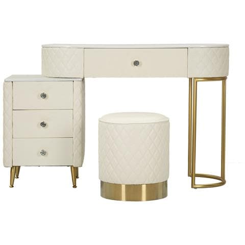 Consolle Trucco Vkh21-bianco-legno-120x40x75 Cm - Foto 2