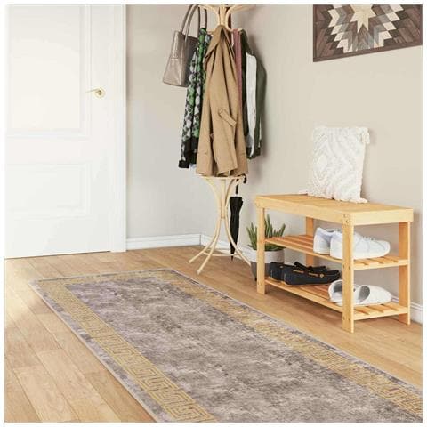 Runner Tappeto MARSA Grigio 80 x 450 cm Poliestere e PVC - Foto 2
