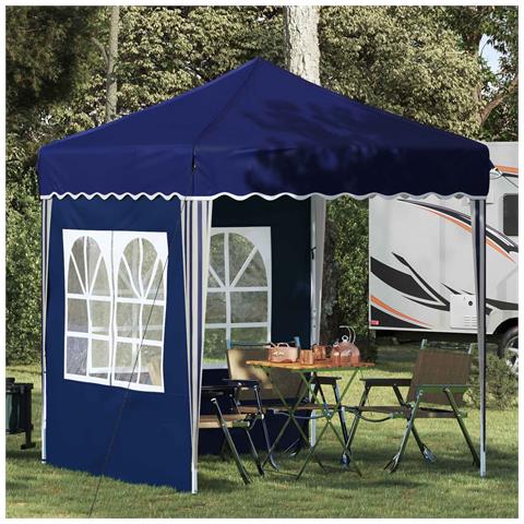 Tenda per feste a pop-up 195 x 195 x 245 cm Blu Tessuto Oxford - Foto 2