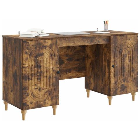 Scrivania Rovere Fumo 142,5 x 50 x 75 cm Legno ingegnerizzato - Foto 2