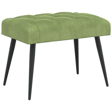 Panchina con bottoni imbottiti Verde chiaro 60 x 40 x 45 cm - Foto 1