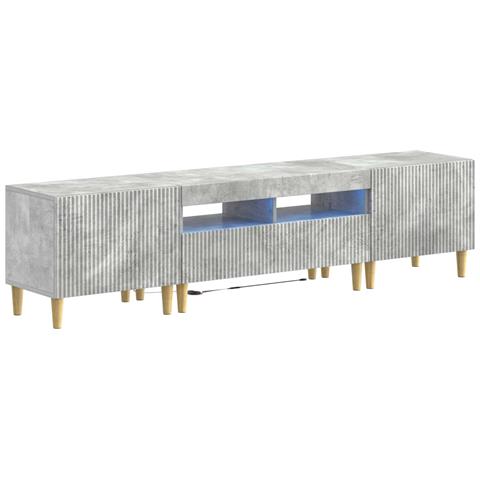 Mobile TV LED a 5 pezzi Grigio Cemento Legno ingegnerizzato - Foto 1