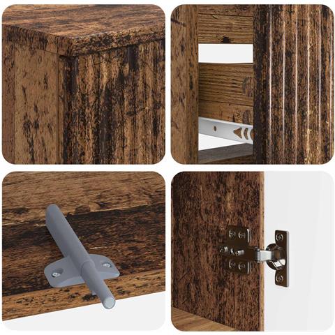 Set di armadietti da bagno in 3 pezzi ARNHEM Legno antico - Foto 10