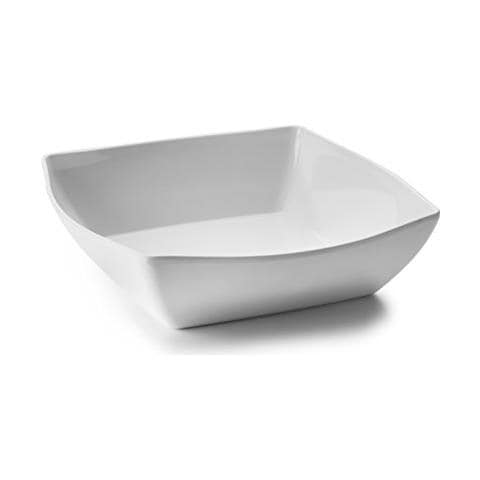 63573 - Piatto da portata rettangolare classico in melamina 33x33x9 cm - Bianco - Foto 1