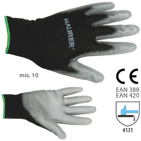 Guanti in poliuretano polsino in lattce colore Tg 10 - Foto 3