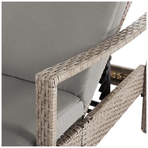 Lettino Da Giardino In Rattan Grigio Vasto - Foto 30