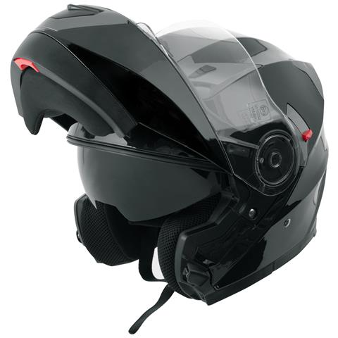 Casco Modulare Apribile Moto Touring Sport Visiera Parasole Nero S - Foto 5