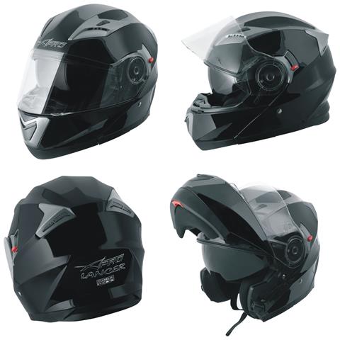 Casco Modulare Apribile Moto Touring Sport Visiera Parasole Nero S - Foto 1