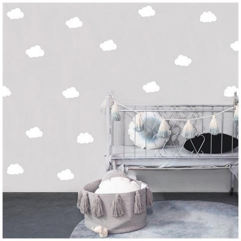 Sticker Per Bambini Cloud - Nuvole - Per Bambini - Da Parete - Bianco In Vinile, 35 X 0,15 X 20 Cm - Foto 4