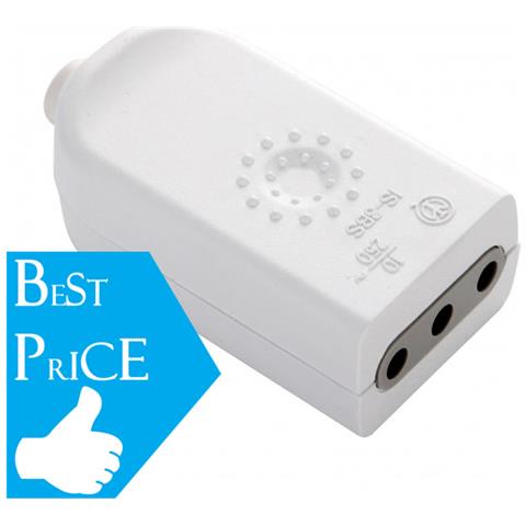 Presa Volante: 10a, 2p+t, 230 V, Bianco Opaco - Foto 2