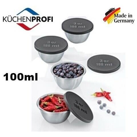 Set 4 Mini Contenitori Barattoli 100ml In Acciaio Inox Con Coperchio - Foto 1