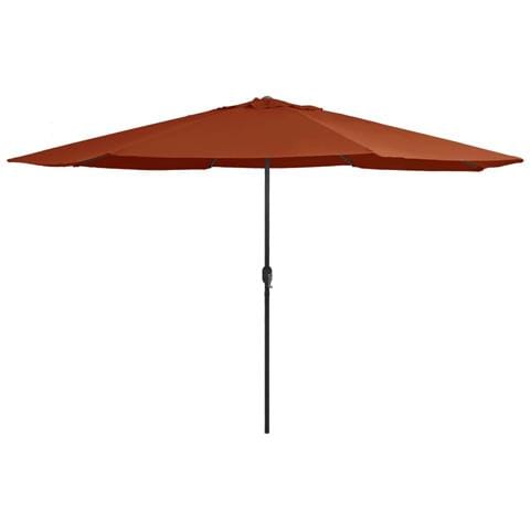 Ombrellone da Esterni con Palo in Metallo 390 cm Terracotta - Foto 1