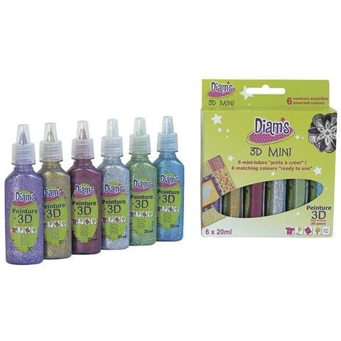 Set 6 Colori Glitterati Diam's 3d Mini - Total Star - Foto 1
