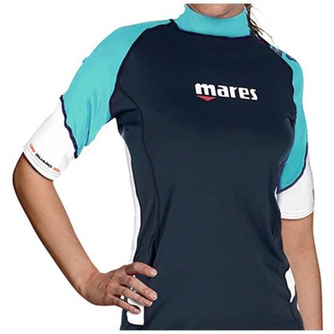 Rash Guard Loose Fit Manica Corta Donna Nero / acquamarina 2 - Foto 2