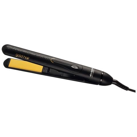 8143 Piastra Per Capelli Gold Hair Rotonda, Rivestimento In Ceramica, Temperatura Costante, Funzione Ionica Anti Crespo, Forma Tonda Adatta A Tutti I Finishing, Blocco Piastre, Nero - Foto 1