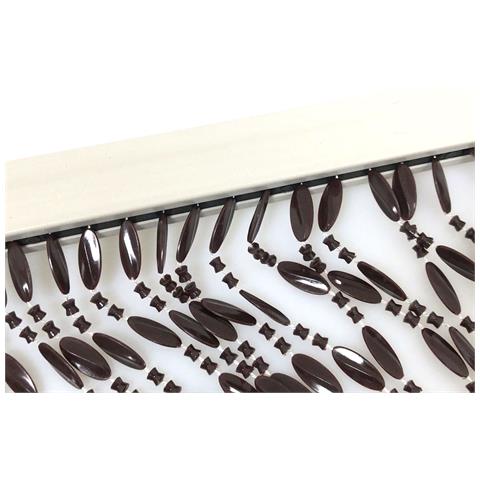 Tenda Antimosca Antirumore Catenella Perline A Caduta Pannello Porta Finestra Casa Marrone 140x230 Marrone - Foto 5