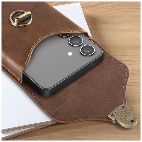 Custodia Da Cintura Verticale Per Smartphone 6,7'' Portacarte Passante - Foto 5