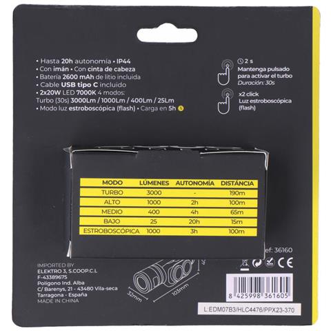 Torcia Frontale Led Supernova 40 W 3000 Lm - Foto 2