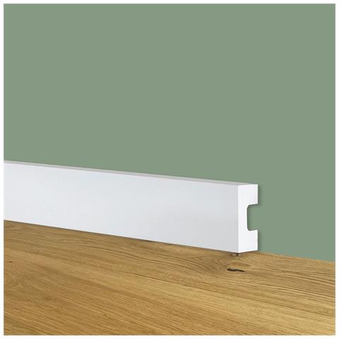 170ml Bancale Di Battiscopa Squadrato Bianco Passacavo Bassissimo 25x13x2000mm In Polimeri - Foto 1