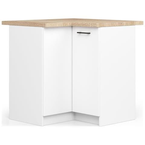 Mobile cucina modulare con piano di lavoro OLIWIA, 2 ante, 90x46x85 cm, Colore Bianco - Foto 1