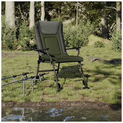 Sedia Da Pesca Con Braccioli Pieghevole Verde - Foto 1