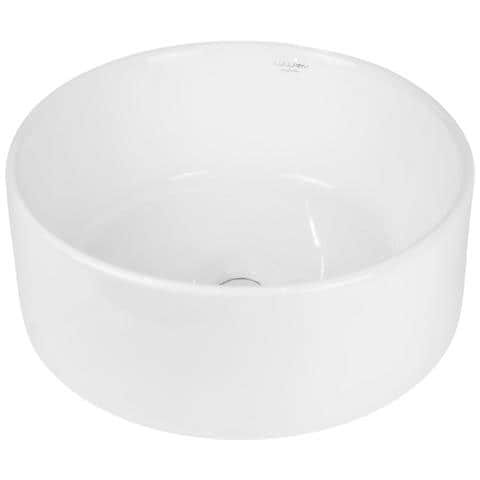 Lavabo Da Appoggio Ceramica Bianco Tondo Arredo Bagno Lavandino 41x41x16,5 Cm - Foto 1