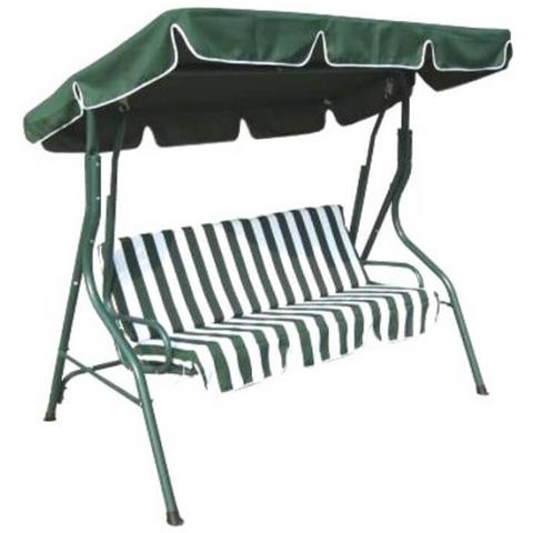 Dondolo Tre Posti Con Cuscini E Tettuccio Bianco Verde Pantelleria - Foto 1