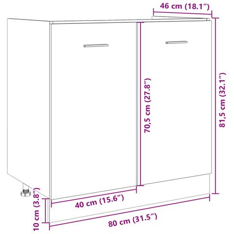 Mobile Sottolavello “Lyon” Rovere Sonoma 80x46x81,5 - Foto 2