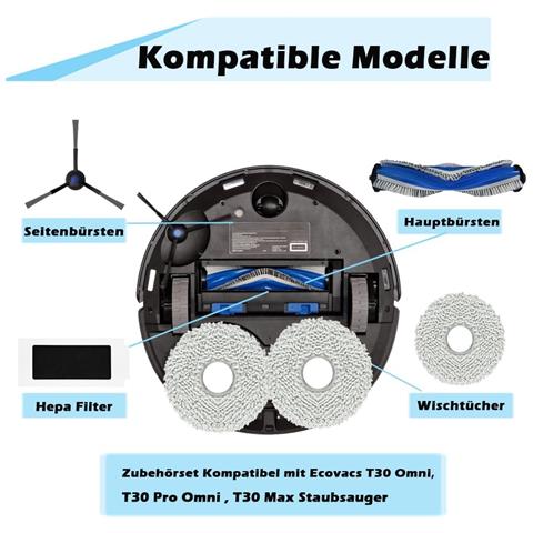 Kit Di Pezzi Di Ricambio Per Ecovacs Deebot T30 Omni, T30 Pro Omni, T30 Max - Foto 2