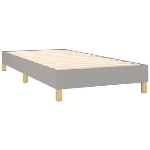 Letto a Molle Materasso e LED Grigio Chiaro 90x200 cm Tessuto - Foto 8