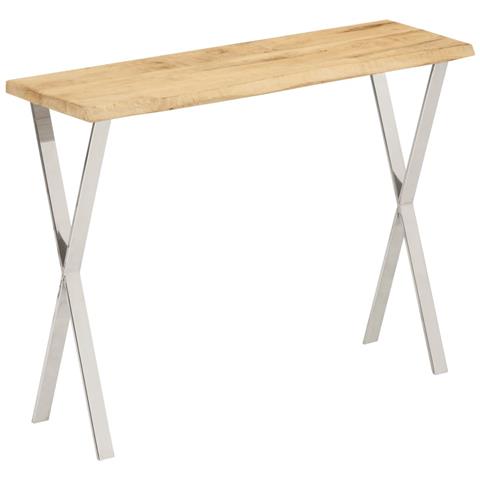Tavolo Consolle Bordi Vivi 105x33x76 Cm Legno Massello Di Mango - Foto 1