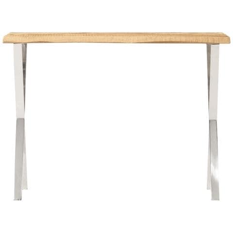 Tavolo Consolle Bordi Vivi 105x33x76 Cm Legno Massello Di Mango - Foto 2