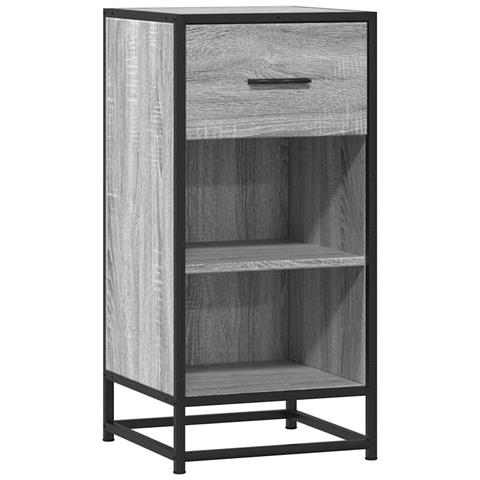 Credenza Grigio Sonoma 35,5x35x76 Cm In Truciolato E Metallo - Foto 2