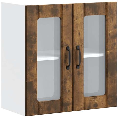 Pensile Da Cucina Con Porta In Vetro Lucca Rovere Fumo - Foto 2