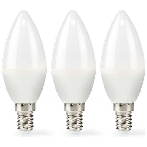 Confezione Da 3 Lampadine Led E14 4,9 W 470 Lm 2700 K A Forma Di Candela, Bianco - Foto 1
