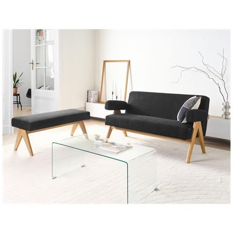 Set Da Salotto Tamre Bouclé Nero /marrone Chiaro - Foto 1