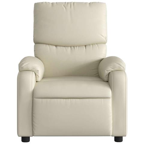 Poltrona Massaggiante Elettrica Reclinabile Crema Similpelle - Foto 9