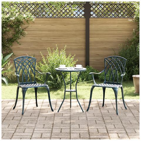 Sdraio da giardino  2 pz Verde in alluminio - Foto 2