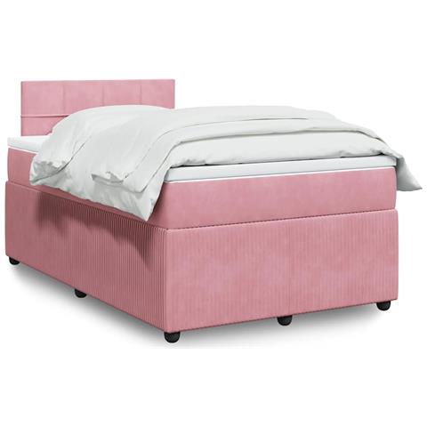 Giroletto a Molle con Materasso Rosa 120x190 cm in Velluto - Foto 2