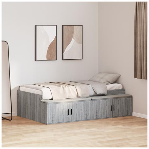 Letto contenitore Grigio Sonoma 80x200 cm - Foto 2