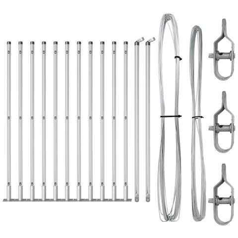 Pali di recinzione con basi 13 pcs Ø32mm 70cm in acciaio zincato - Foto 1